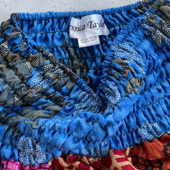 Jessica Taylor Hippie Wide Leg Patchwork Sari Harem Pants - Picture 6 of 6